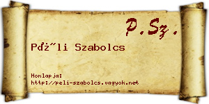 Péli Szabolcs névjegykártya